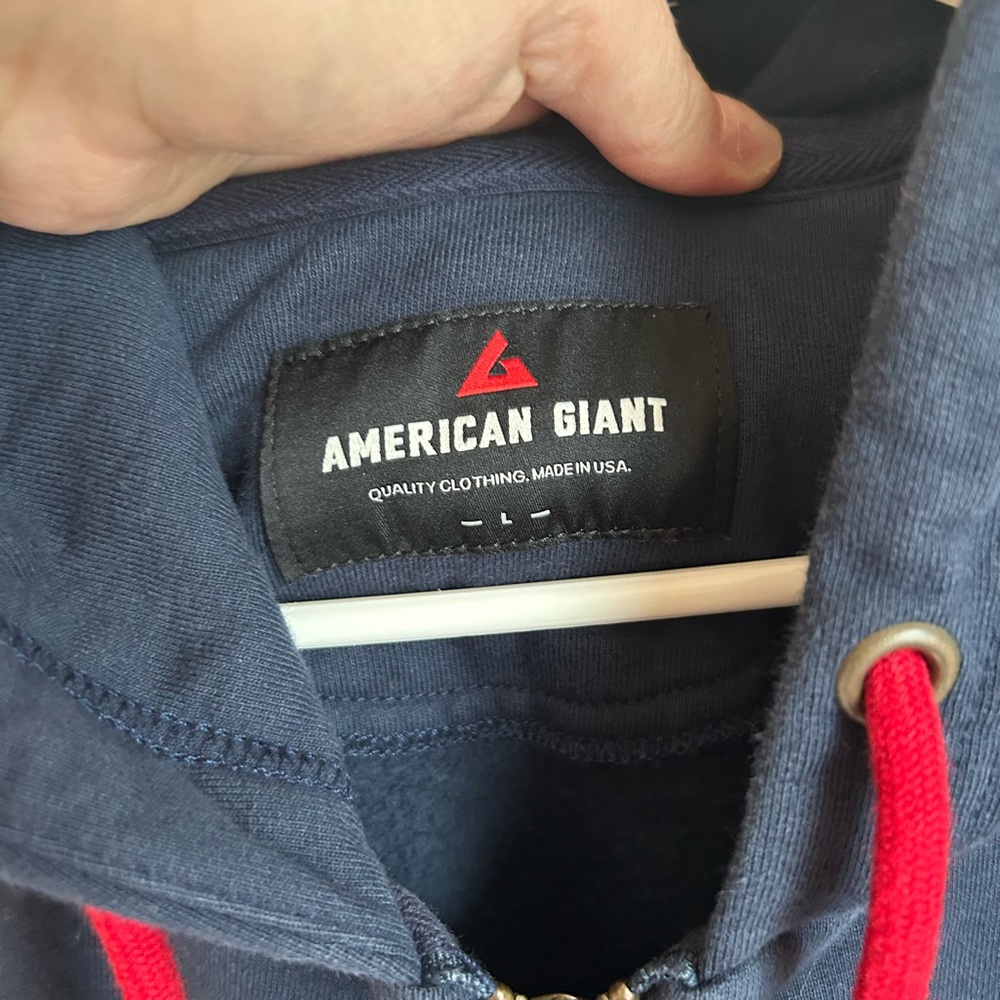 American Giant Navy Zip-Up Hoodie with Samuel Adams Co-Lab. Rare. - Picture 5 of 6